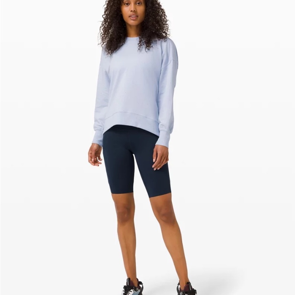 Lululemon LA Back in Action Crew Day Dream Rainbow Speckle Light Blue Crewneck